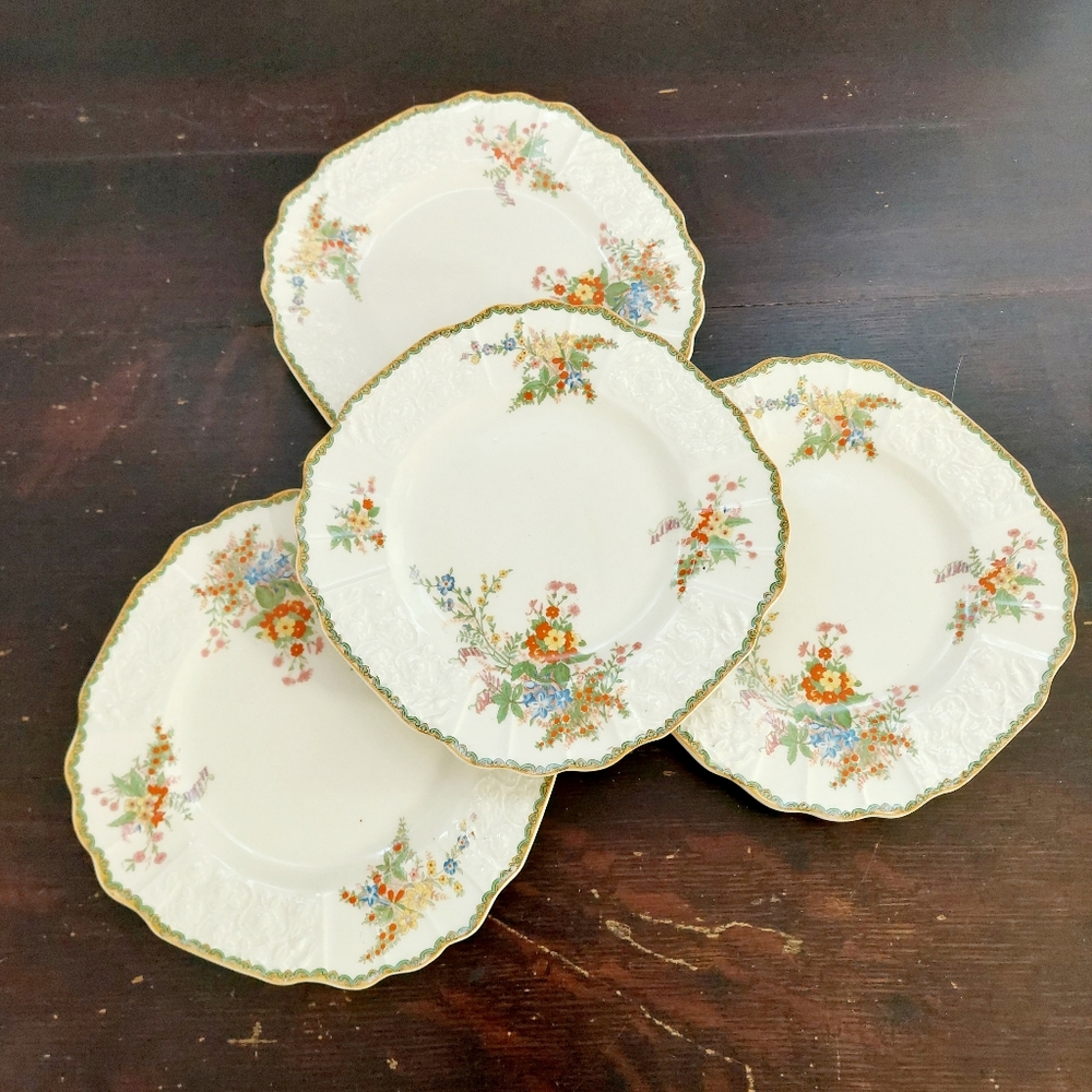 Myott Devon Dessert Salad Plates Set of 4 - Staffordshire England 1930s